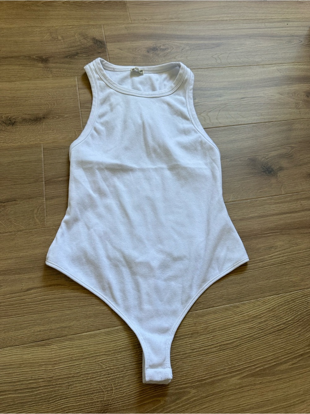 NWOT Intimately free people white ribbed crewneck bodysuit
